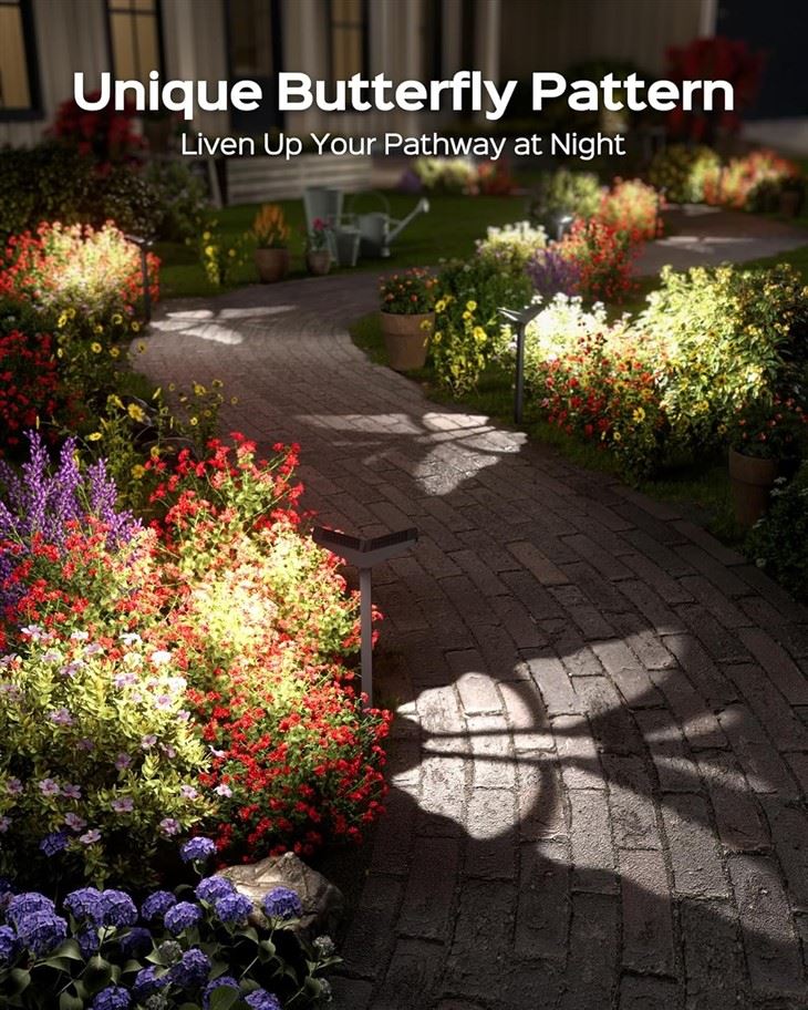 Solar Powered Garden Lights For Decor Patio Pathway Walkway